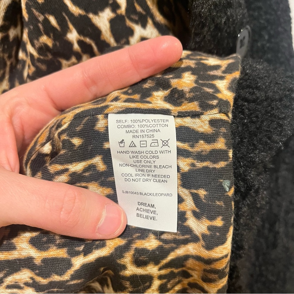 Sincerely Jules x Bandier Aspen Sherpa Black Leopard M - Picture 10 of 10